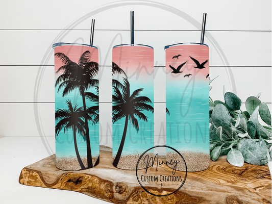Pink/Turquoise Ombre Beach Tumbler