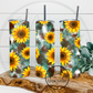 Turquoise Cowhide Sunflower Tumbler