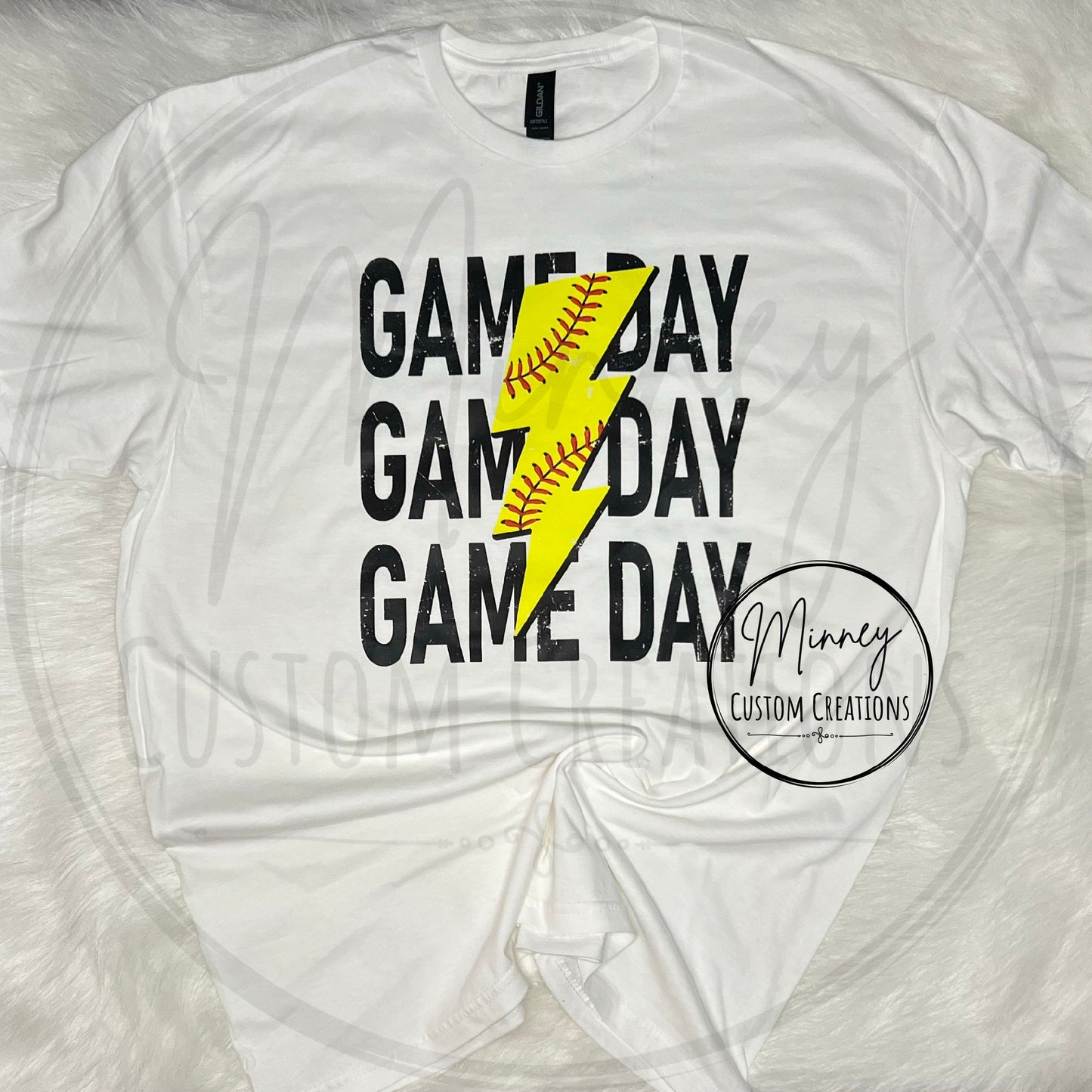 Game Day Softball Lightening Bolt