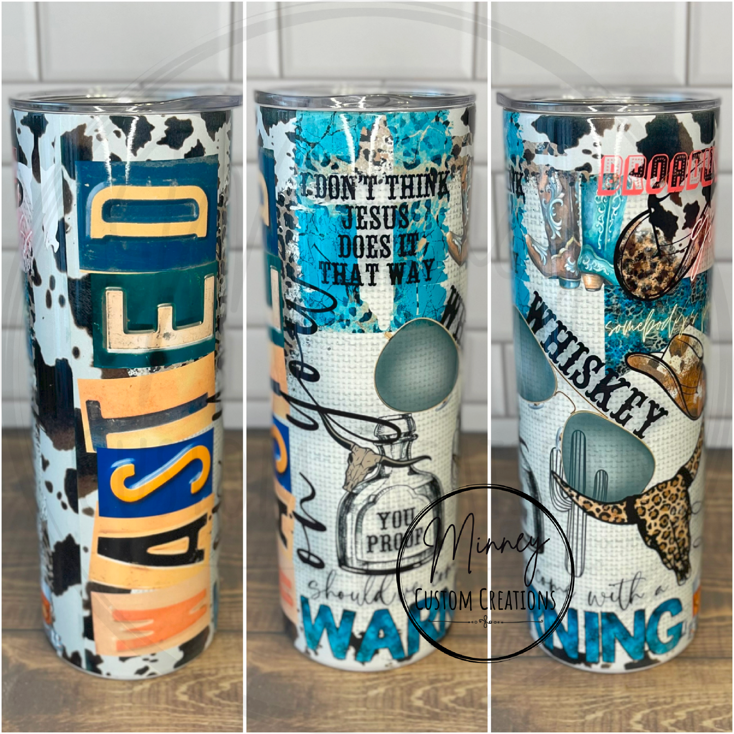 Abstract Cow Boy Country Song Tumbler