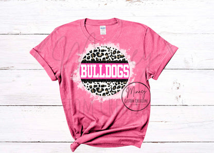 Round Pink Leopard Bulldogs
