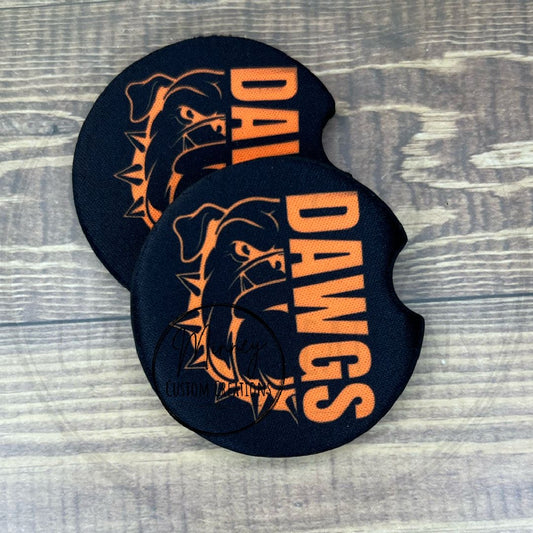 Orange DAWGS Car Coasters